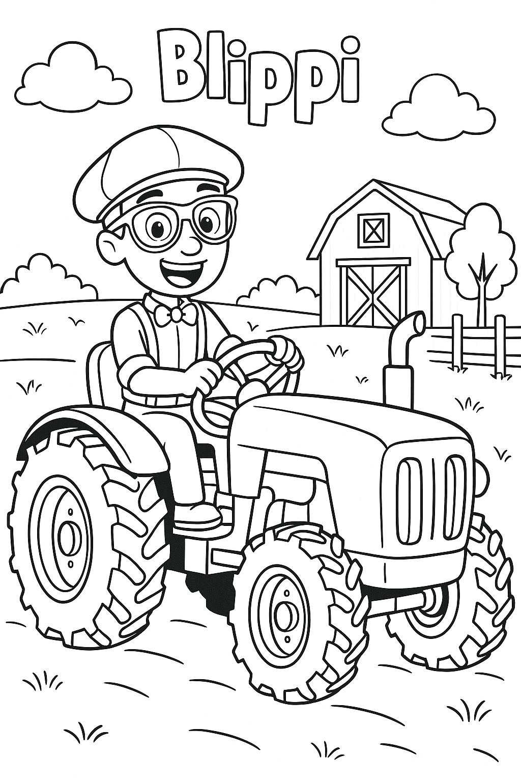 Coloring page of a friendly explorer