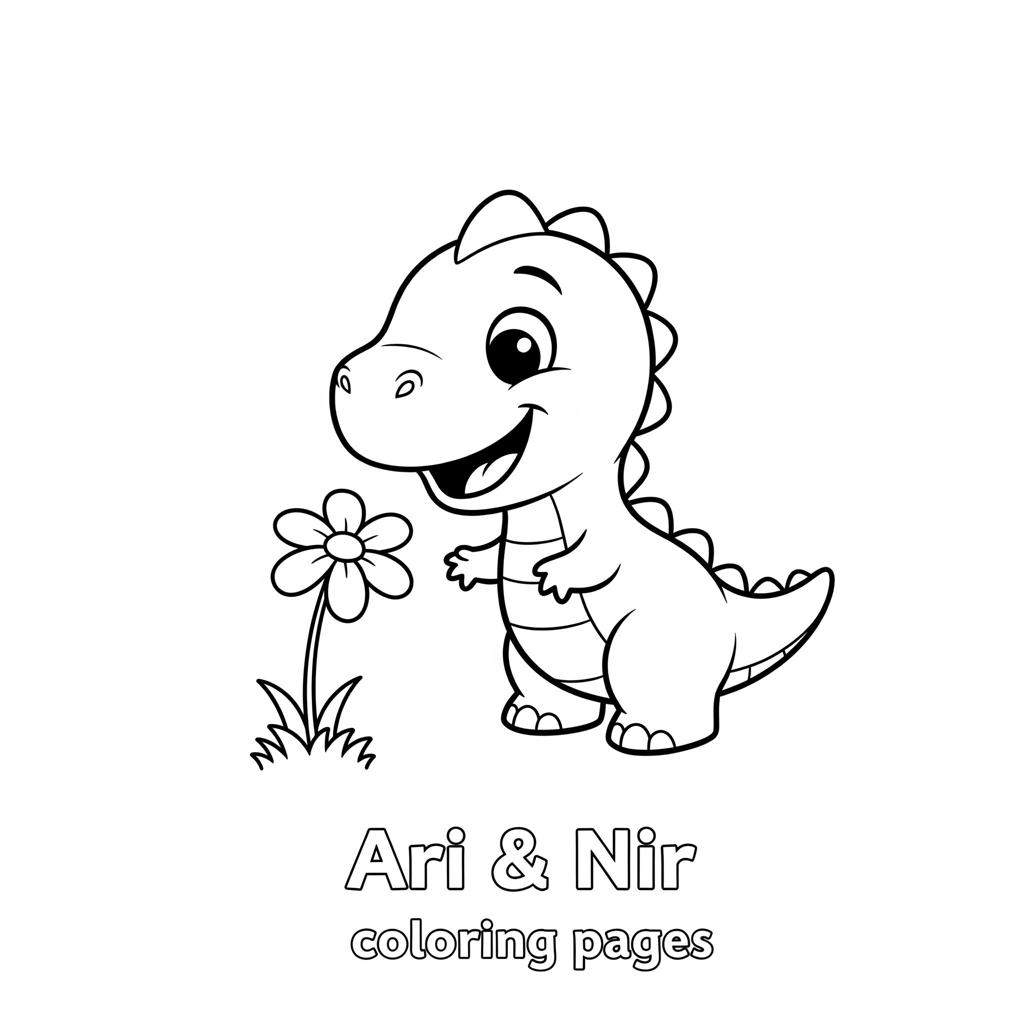 Coloring page of a dinosaur