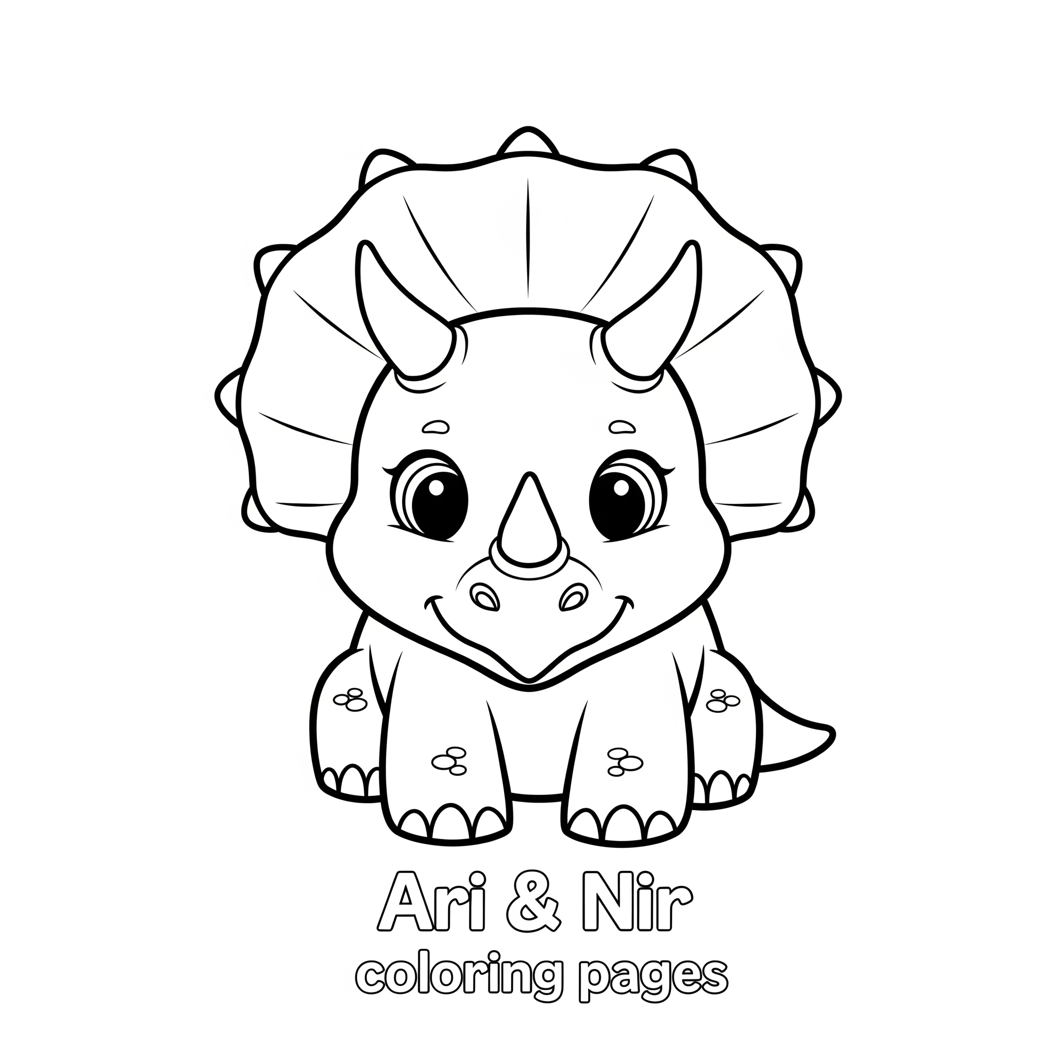 Coloring page of a Triceratops